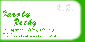 karoly rethy business card